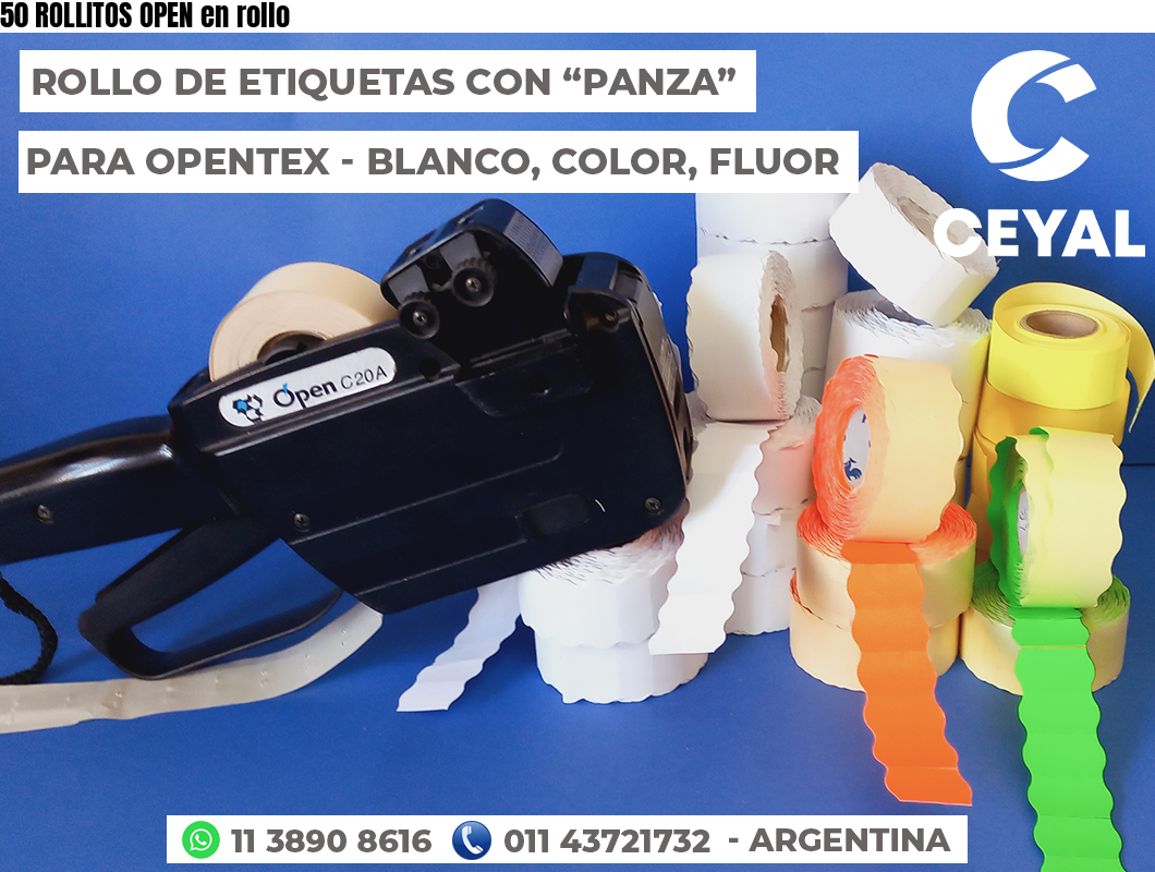 50 ROLLITOS OPEN en rollo