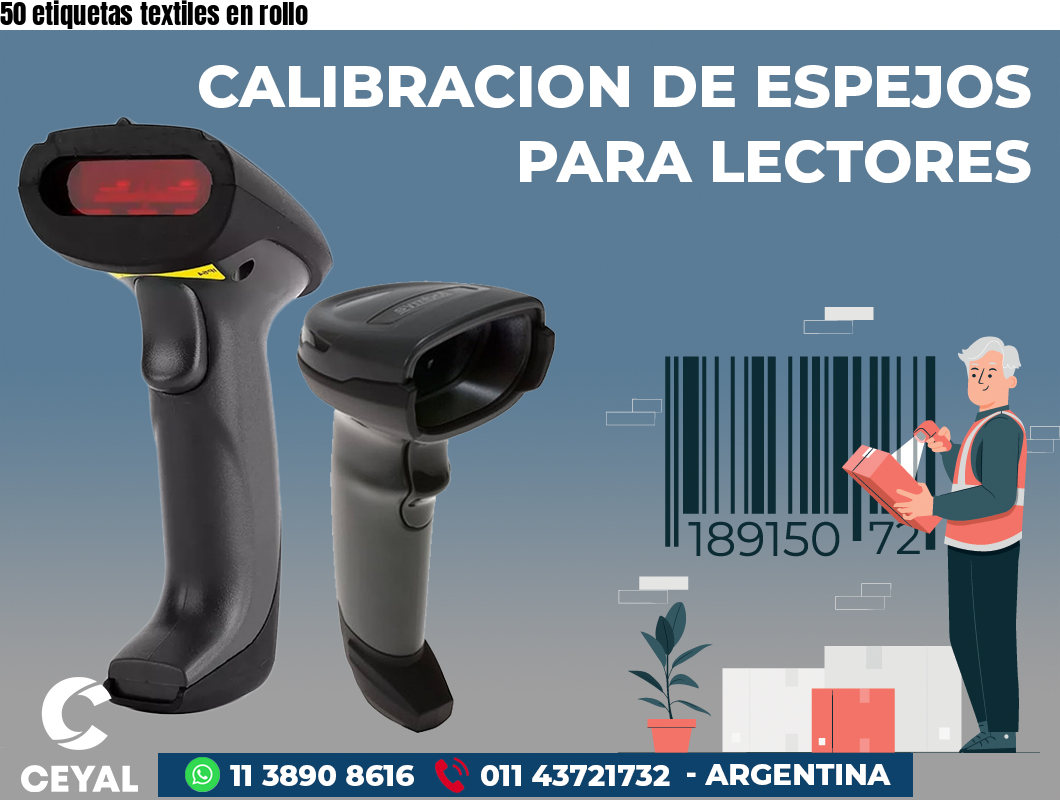 50 etiquetas textiles en rollo