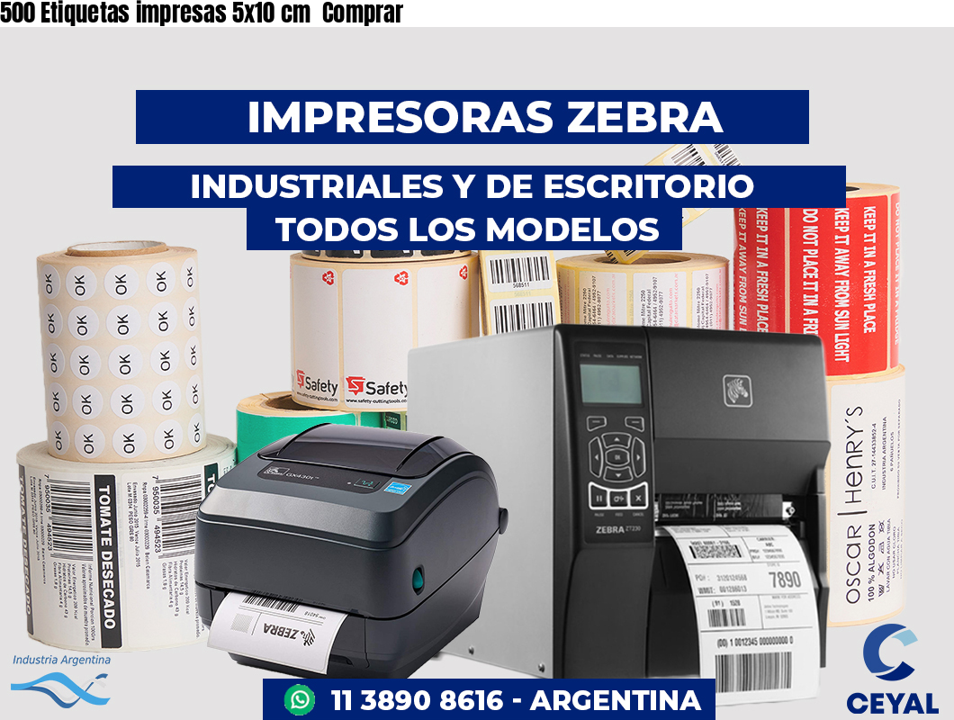 500 Etiquetas impresas 5x10 cm Comprar