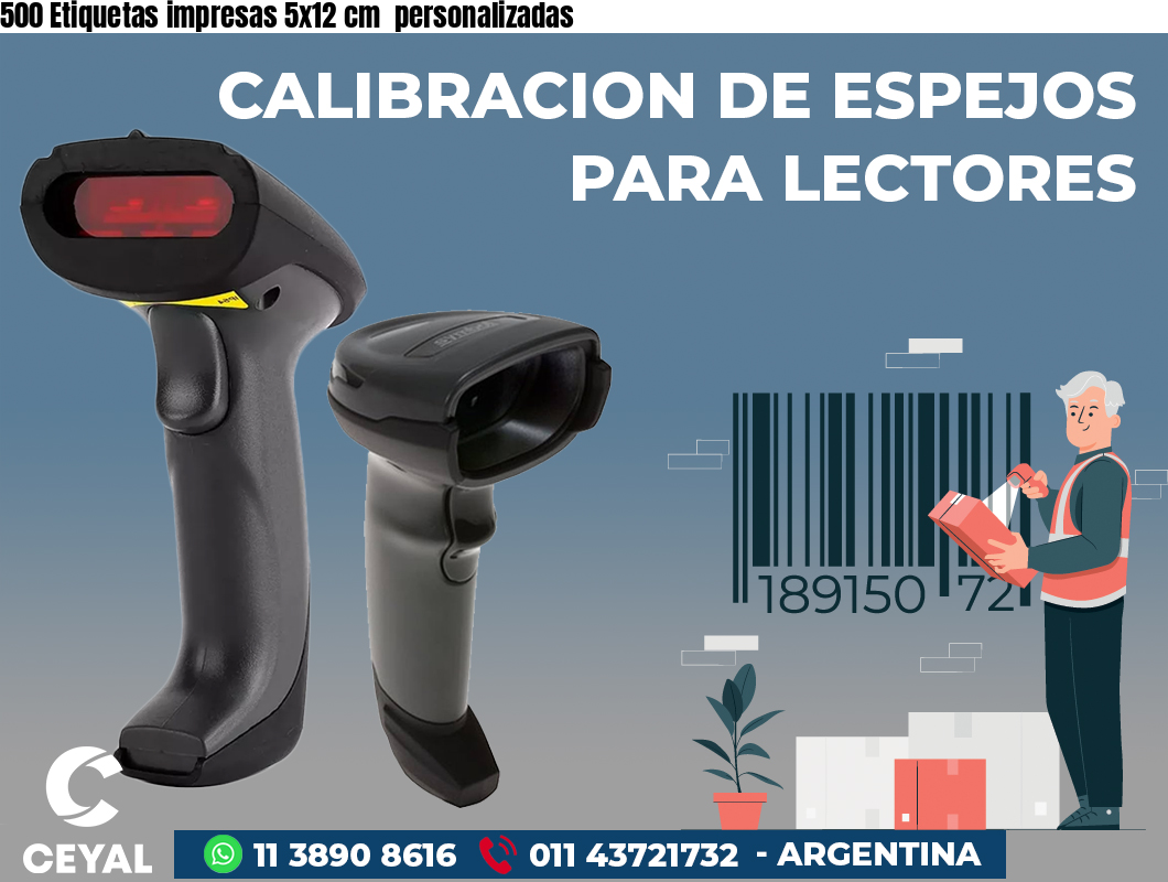 500 Etiquetas impresas 5x12 cm personalizadas