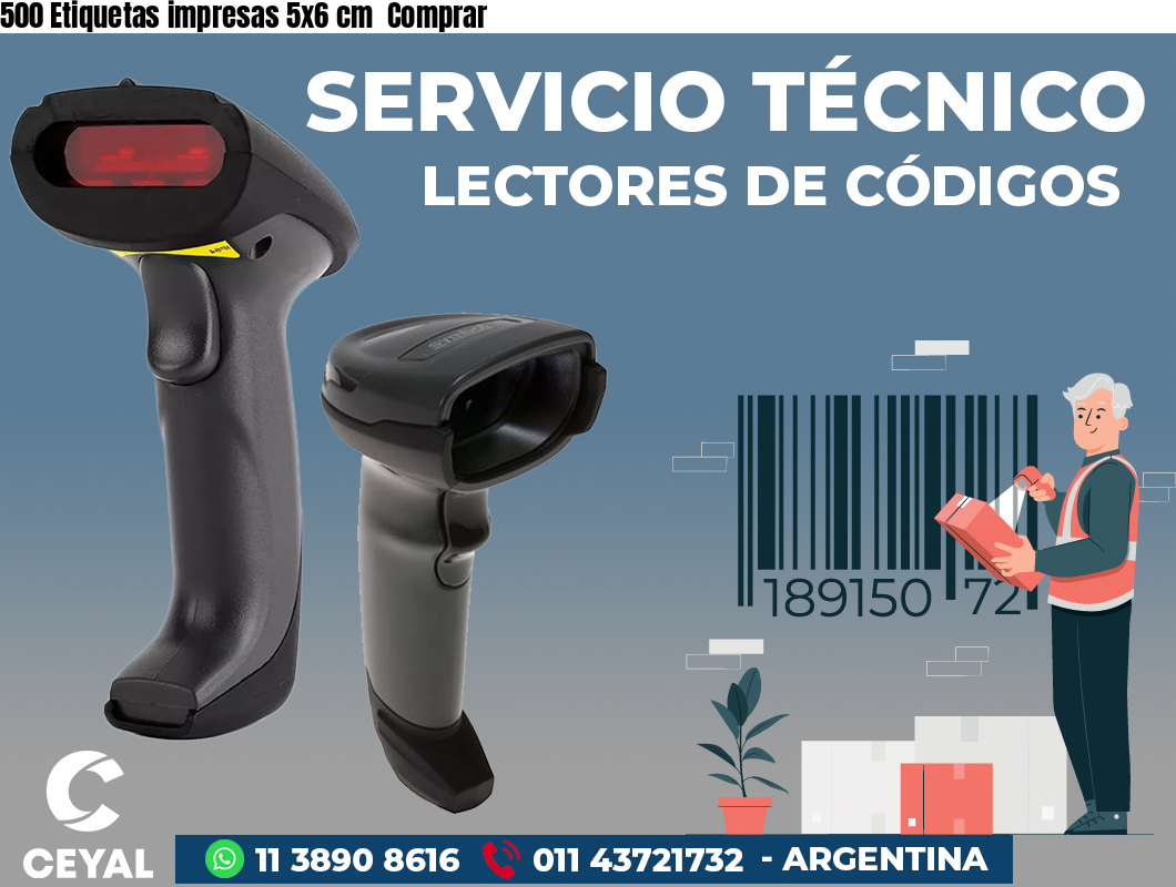 500 Etiquetas impresas 5x6 cm Comprar