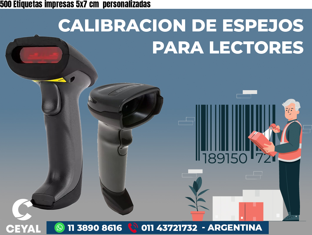 500 Etiquetas impresas 5x7 cm  personalizadas