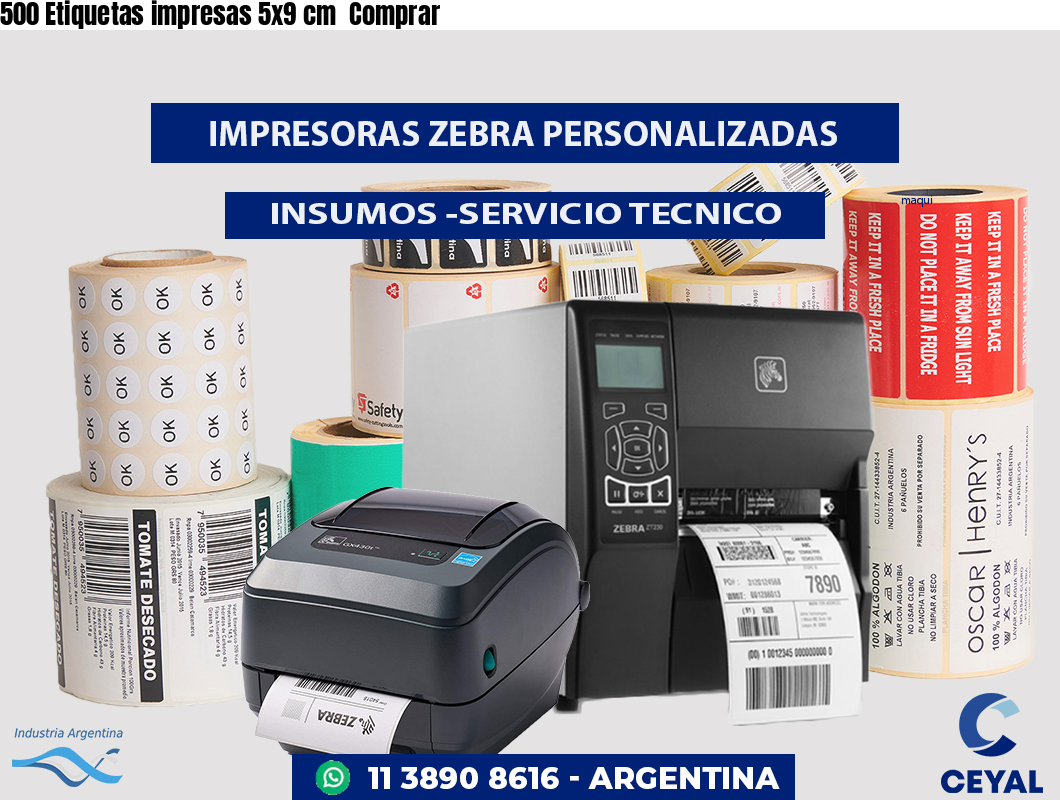 500 Etiquetas impresas 5x9 cm Comprar