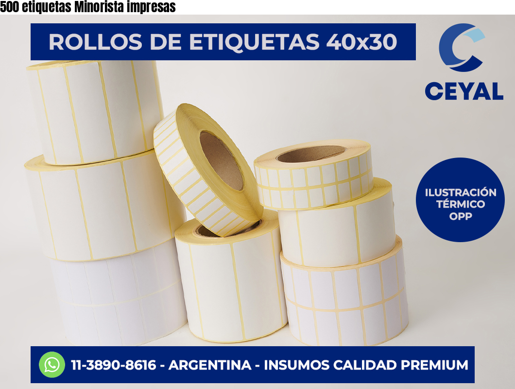 500 etiquetas Minorista impresas