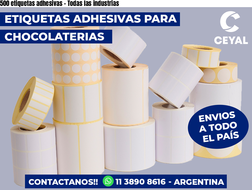 500 etiquetas adhesivas - Todas las industrias