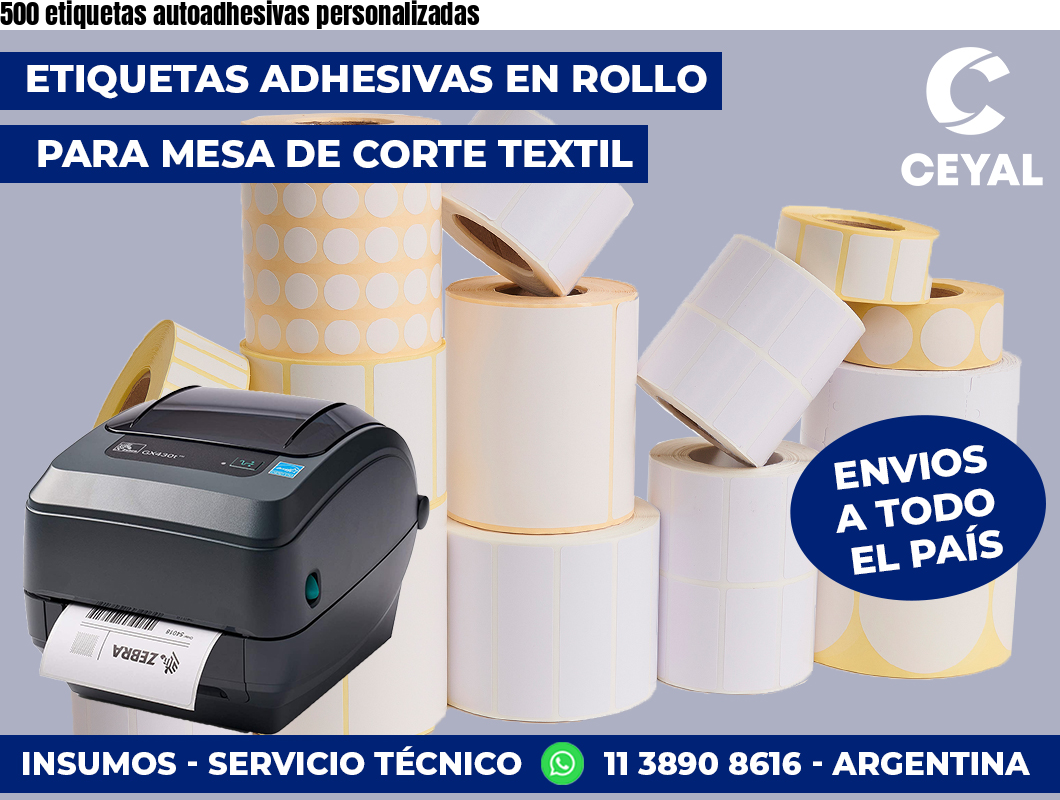 500 etiquetas autoadhesivas personalizadas