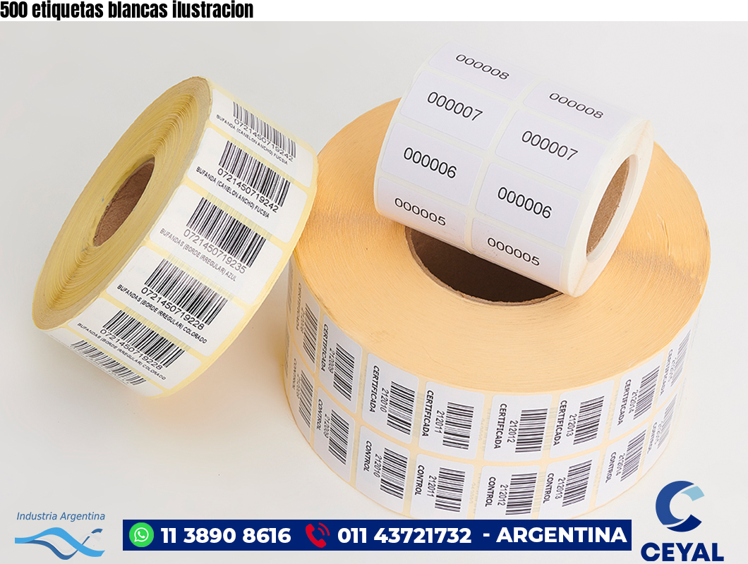 500 etiquetas blancas ilustracion