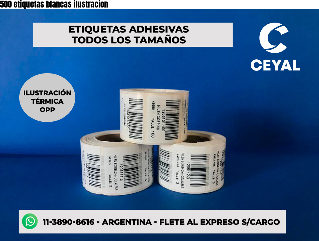 500 etiquetas blancas ilustracion