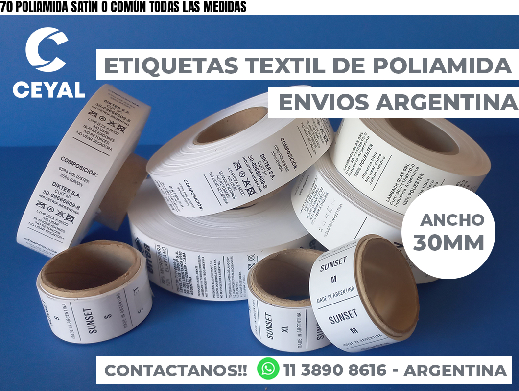 70 POLIAMIDA SATÍN O COMÚN TODAS LAS MEDIDAS