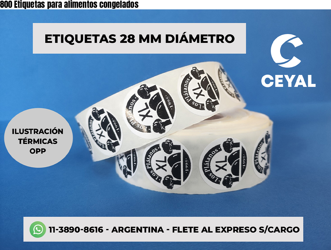 800 Etiquetas para alimentos congelados