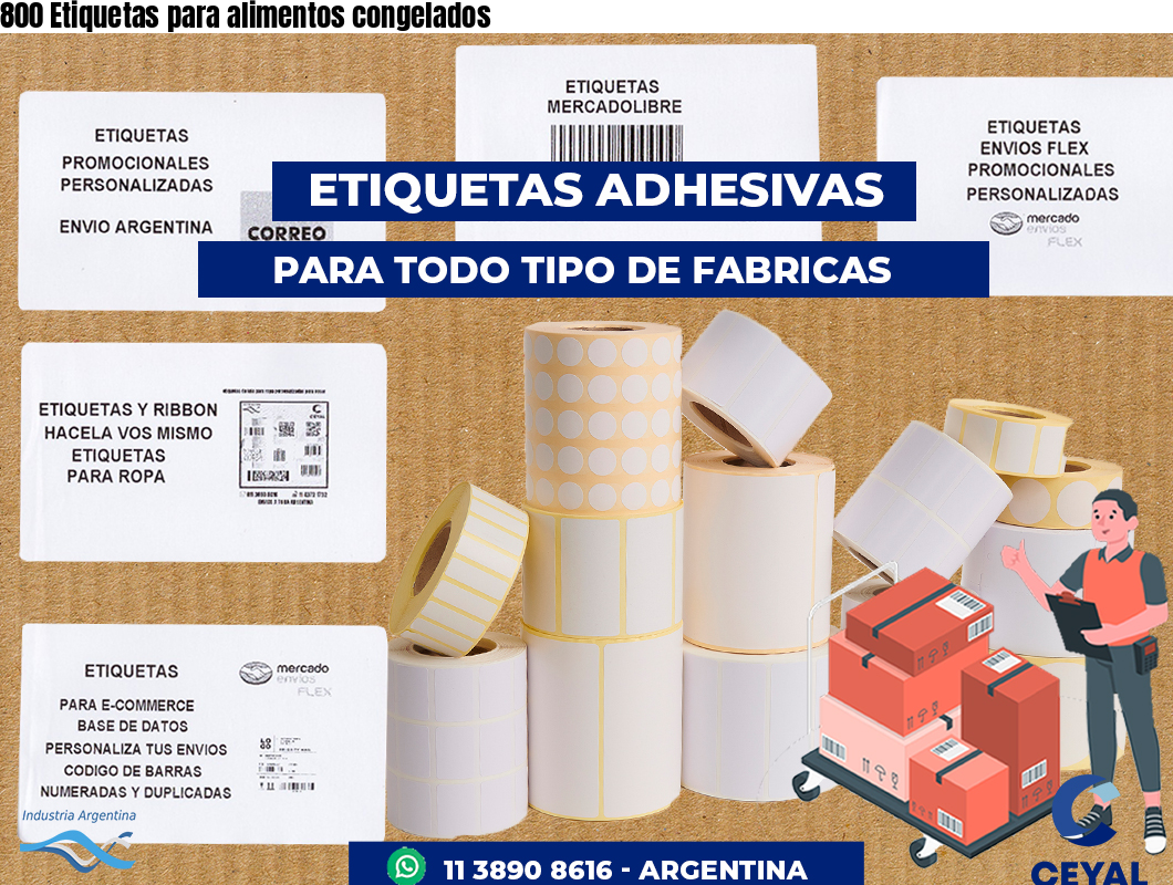 800 Etiquetas para alimentos congelados