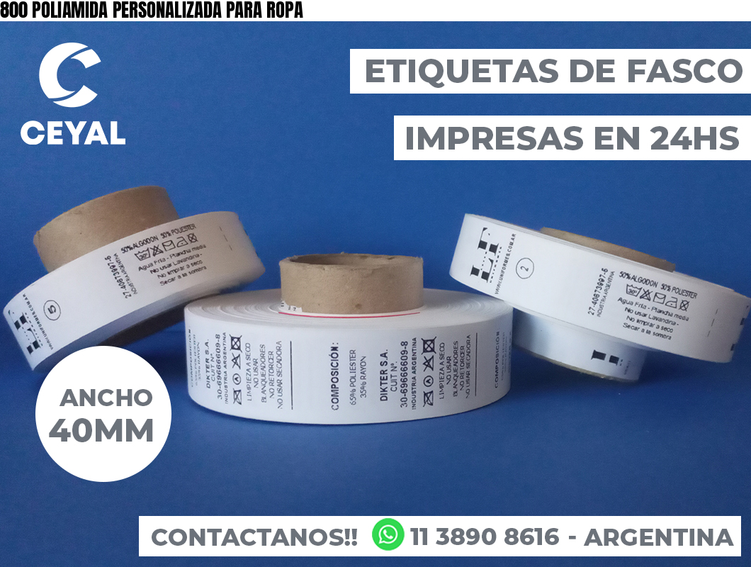 800 POLIAMIDA PERSONALIZADA PARA ROPA