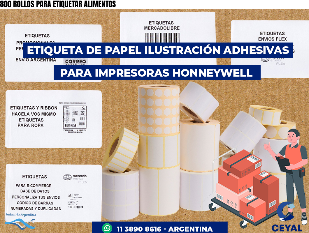 800 ROLLOS PARA ETIQUETAR ALIMENTOS