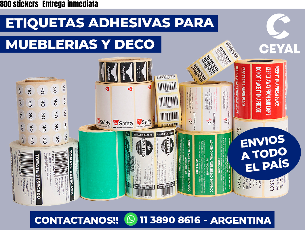 800 stickers Entrega inmediata