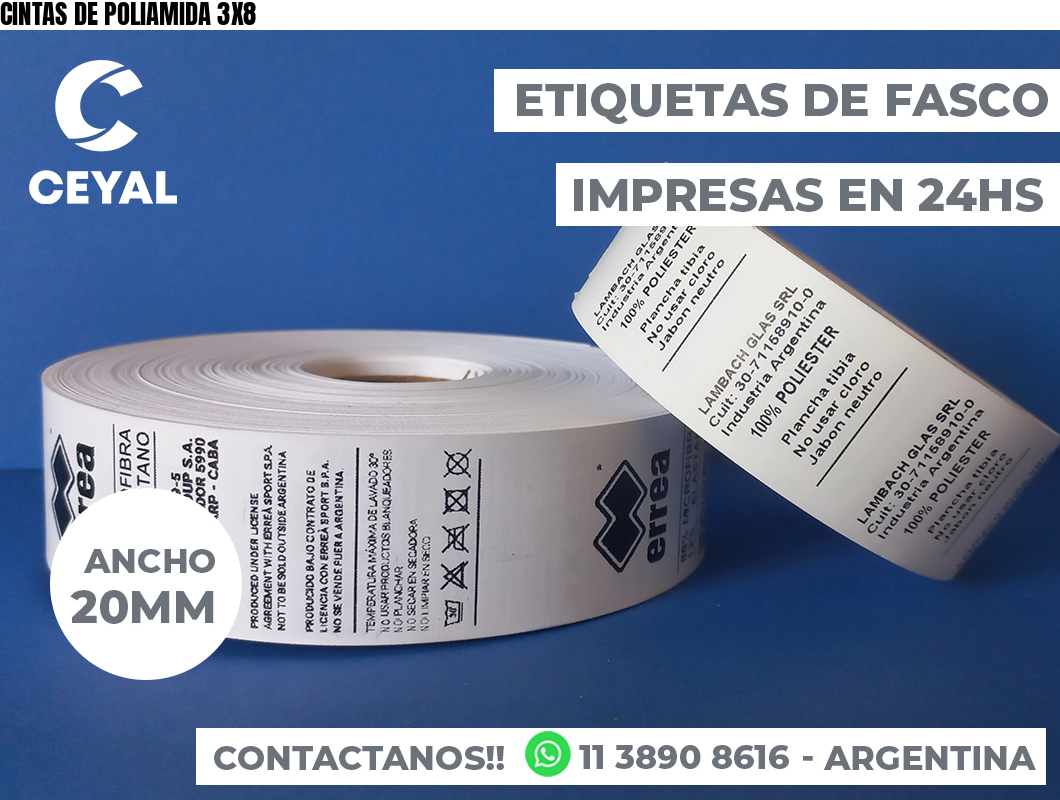 CINTAS DE POLIAMIDA 3X8