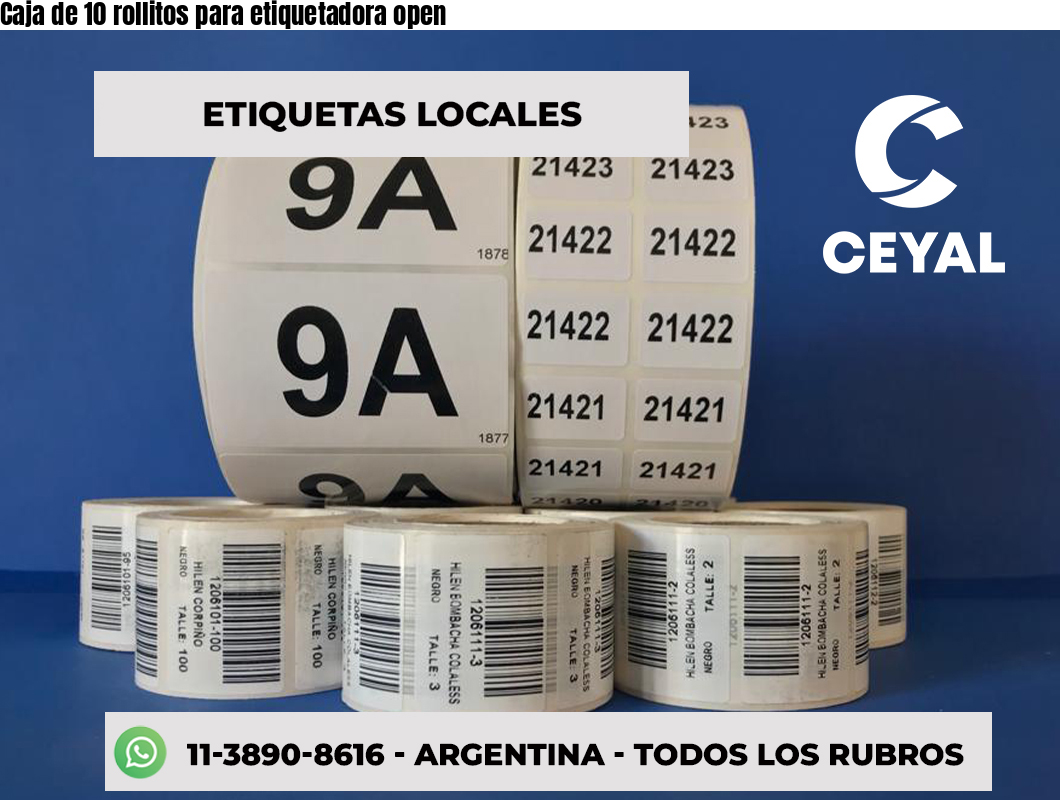 Caja de 10 rollitos para etiquetadora open