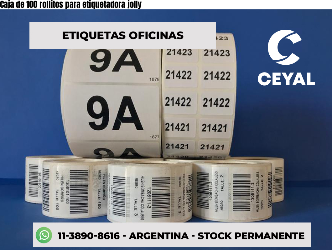 Caja de 100 rollitos para etiquetadora jolly