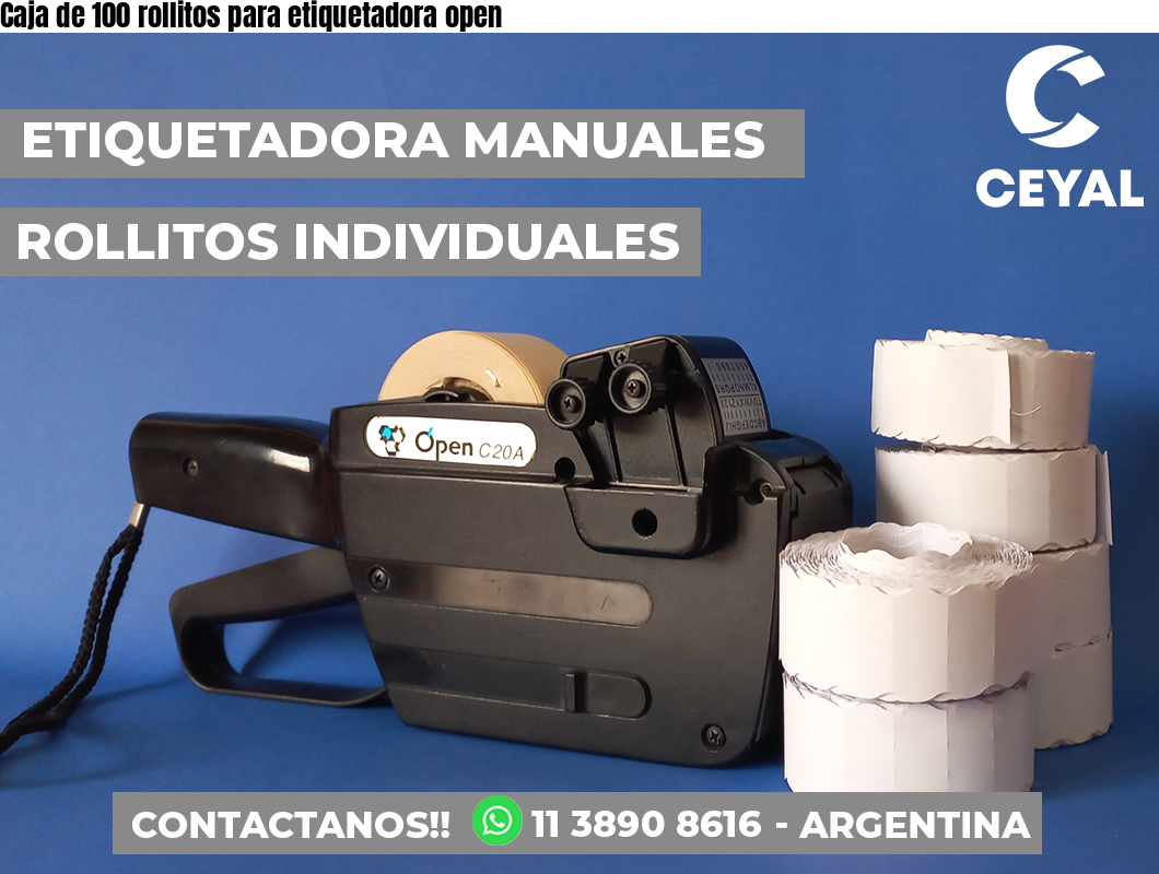Caja de 100 rollitos para etiquetadora open