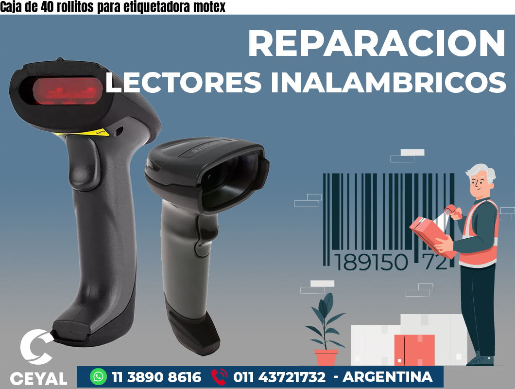 Caja de 40 rollitos para etiquetadora motex