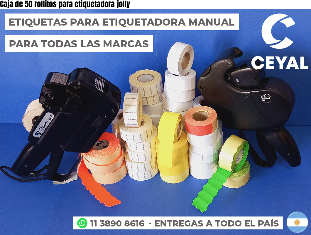 Caja de 50 rollitos para etiquetadora jolly