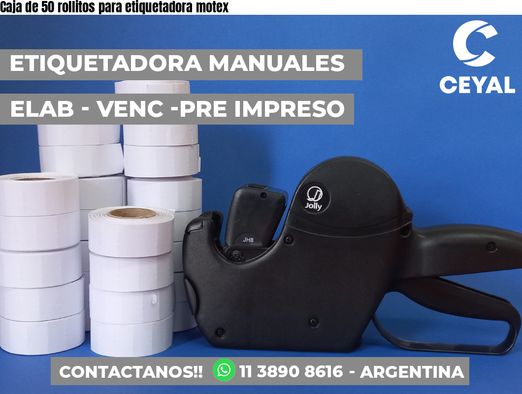 Caja de 50 rollitos para etiquetadora motex