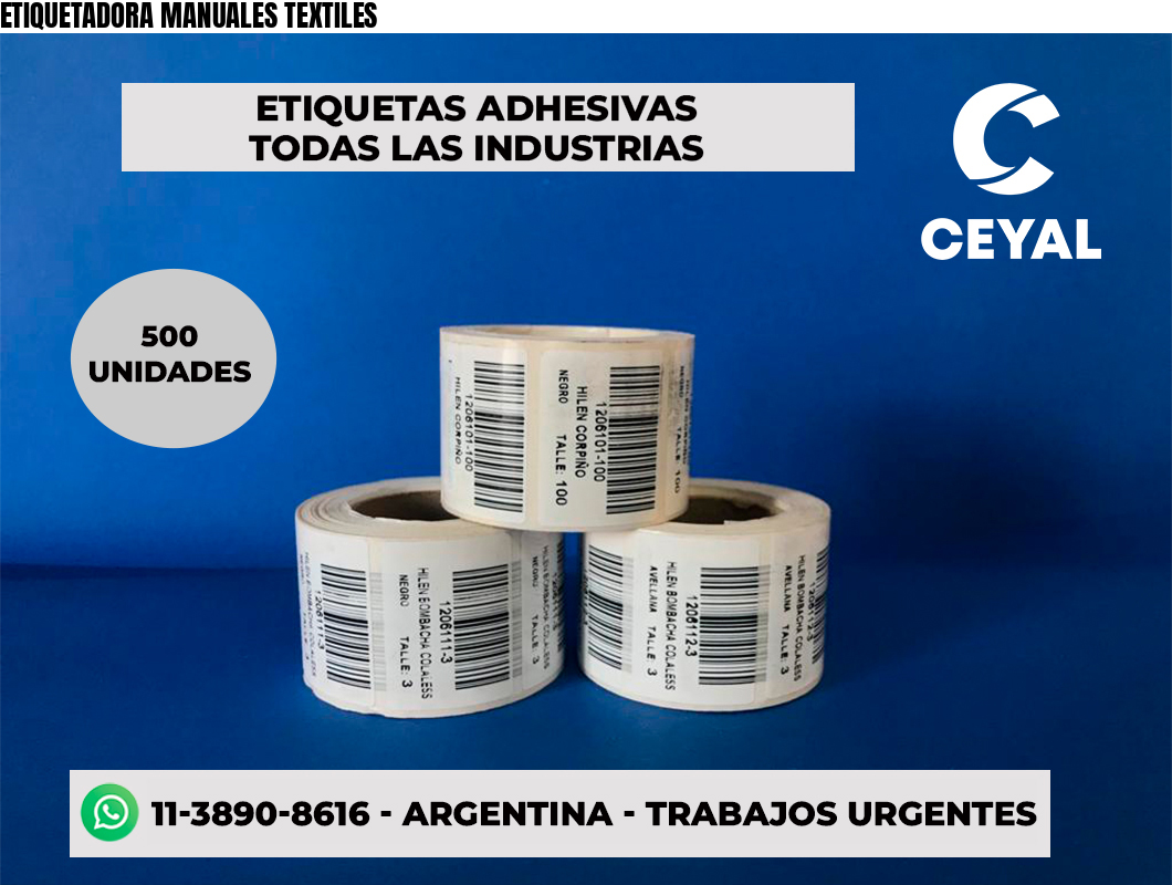 ETIQUETADORA MANUALES TEXTILES