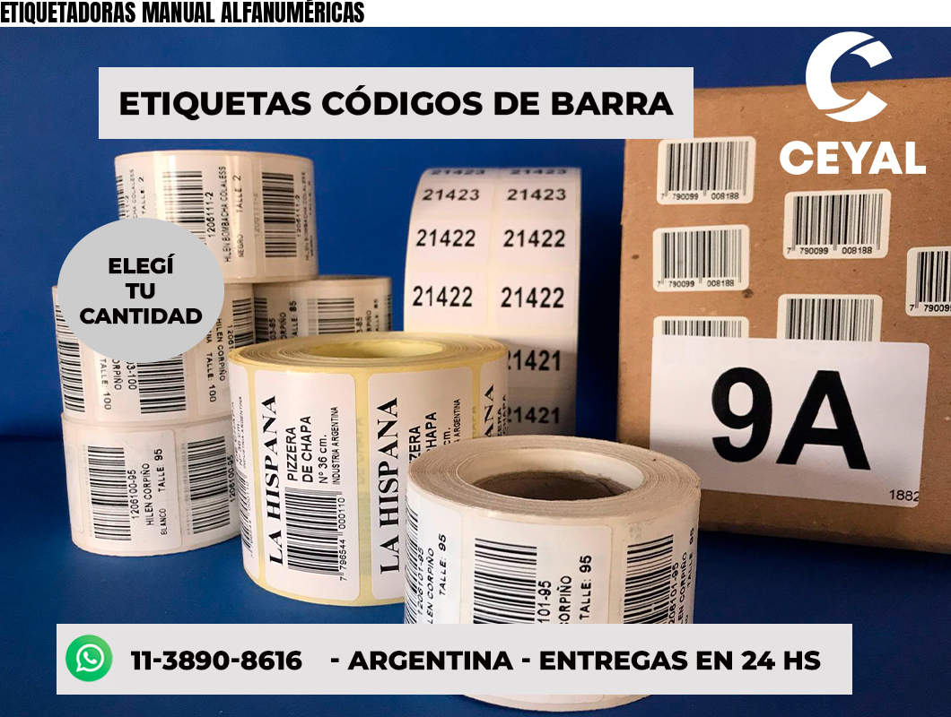 ETIQUETADORAS MANUAL ALFANUMÉRICAS