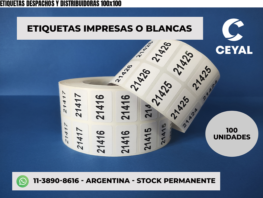 ETIQUETAS DESPACHOS Y DISTRIBUIDORAS 100x100