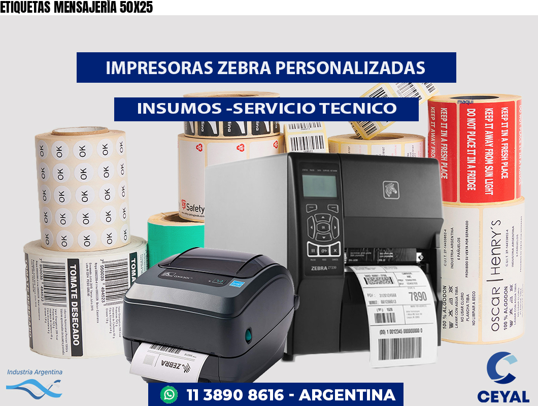 ETIQUETAS MENSAJERÍA 50X25