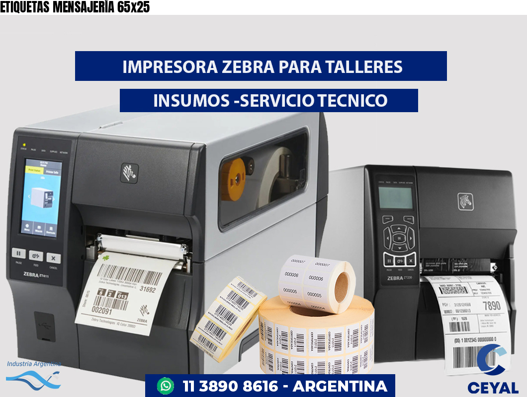 ETIQUETAS MENSAJERÍA 65x25