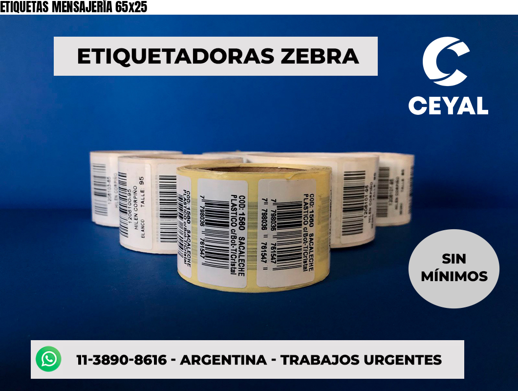 ETIQUETAS MENSAJERÍA 65x25