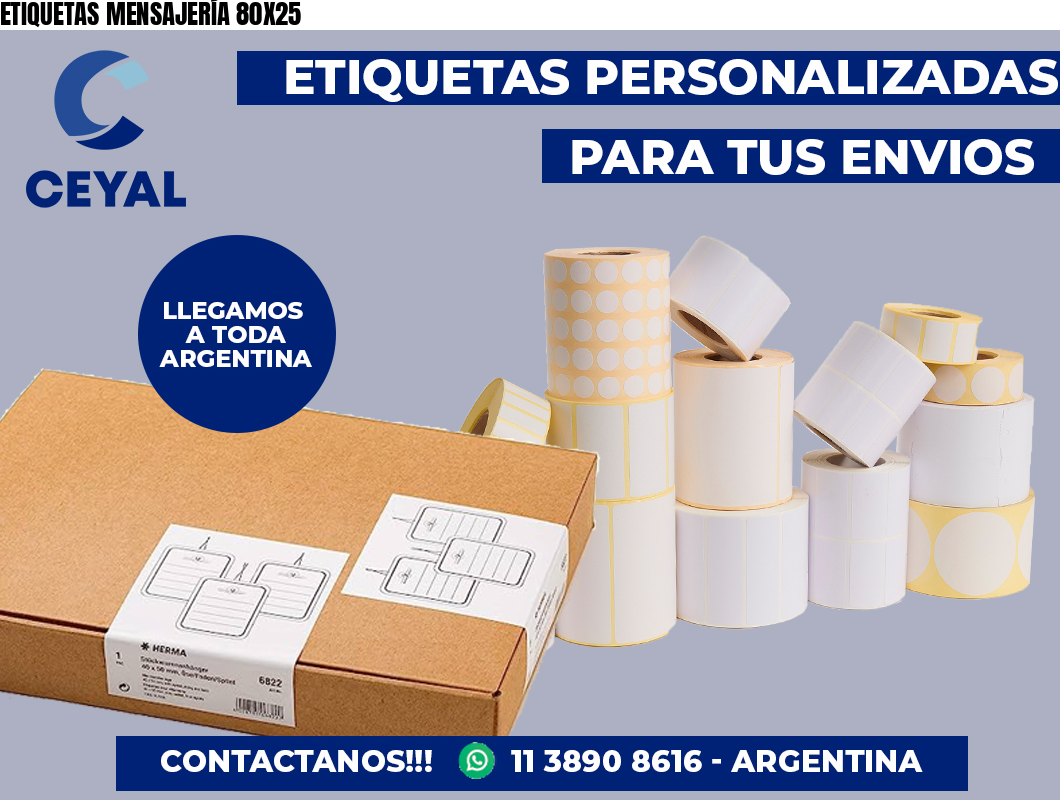 ETIQUETAS MENSAJERÍA 80X25