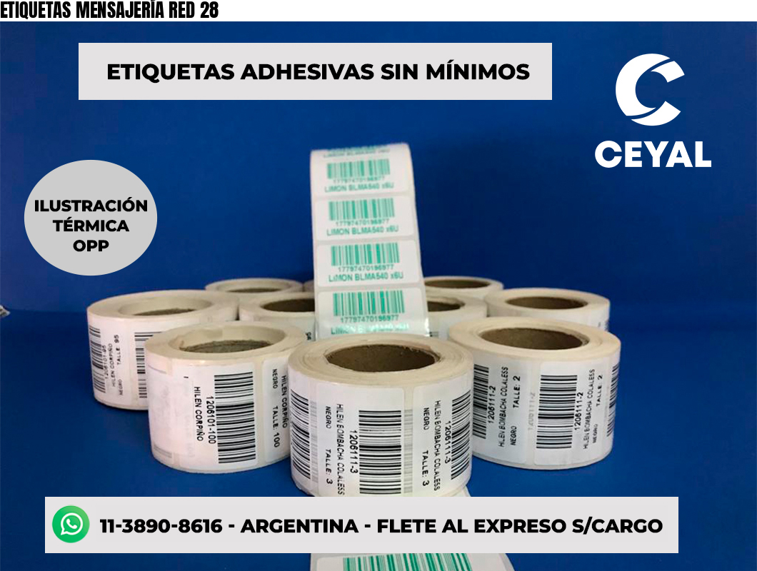 ETIQUETAS MENSAJERÍA RED 28