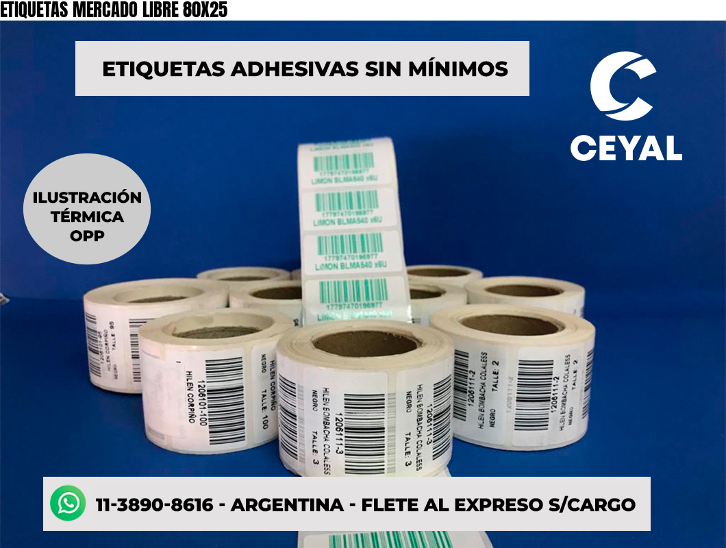 ETIQUETAS MERCADO LIBRE 80X25