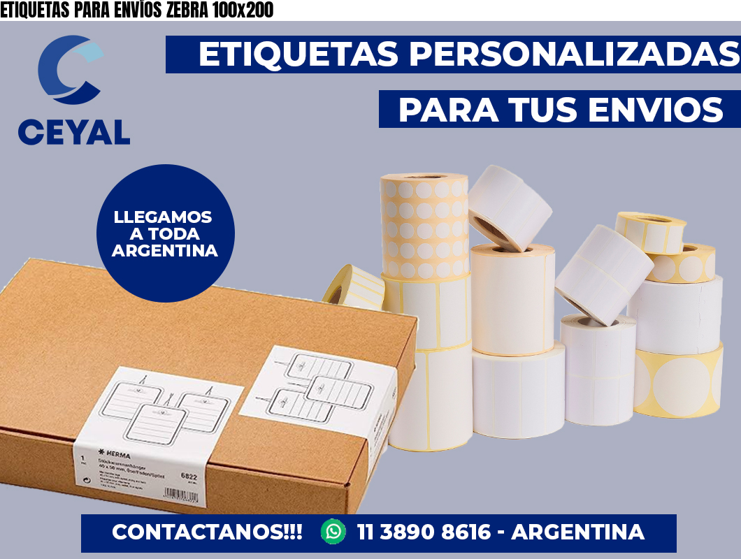 ETIQUETAS PARA ENVÍOS ZEBRA 100×200