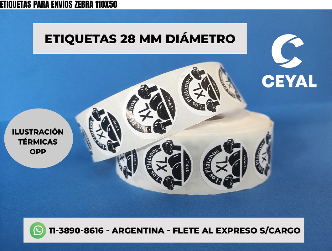 ETIQUETAS PARA ENVÍOS ZEBRA 110X50