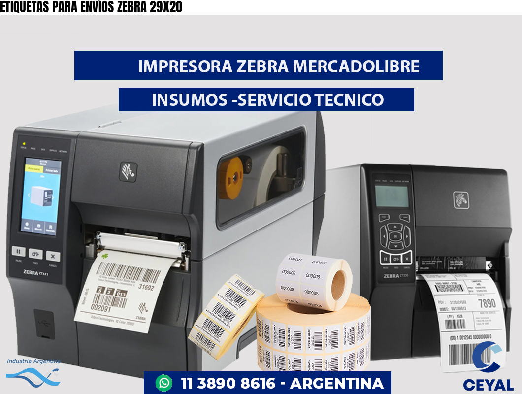 ETIQUETAS PARA ENVÍOS ZEBRA 29X20