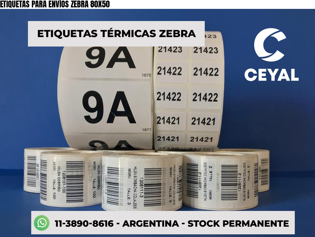 ETIQUETAS PARA ENVÍOS ZEBRA 80X50