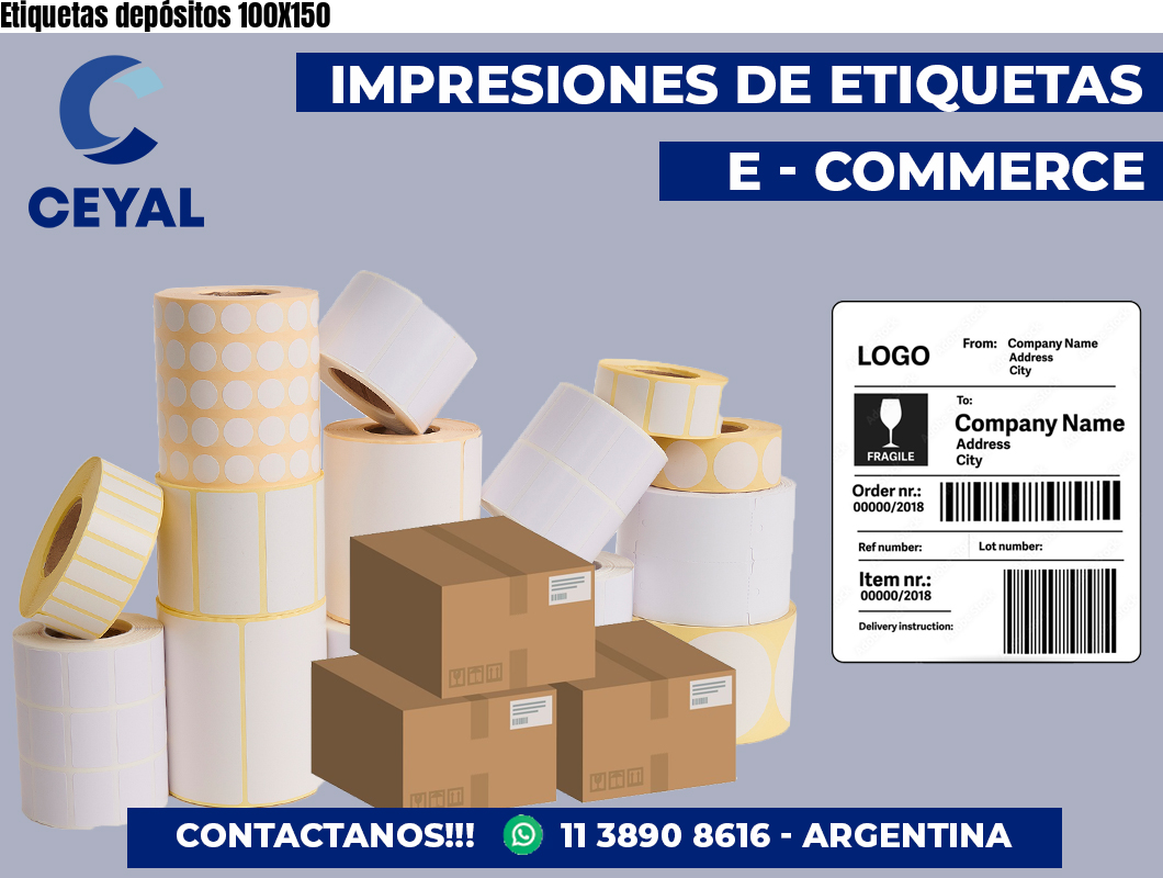 Etiquetas depósitos 100X150