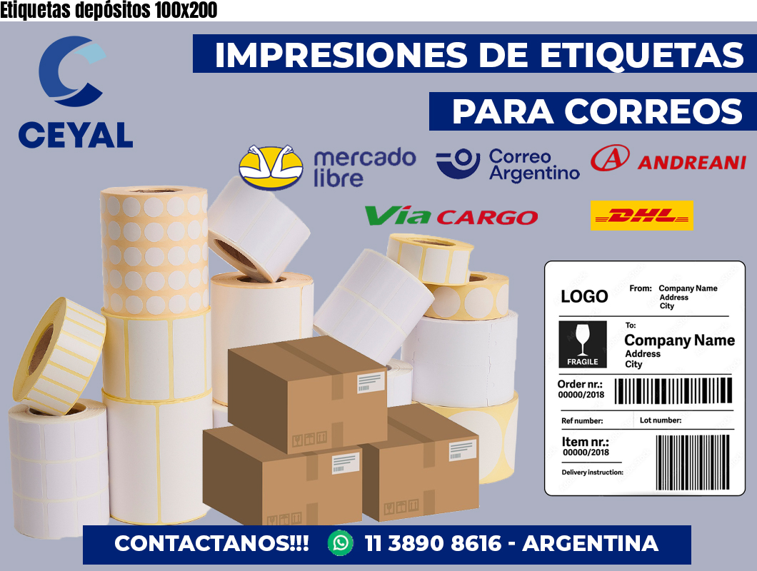 Etiquetas depósitos 100×200