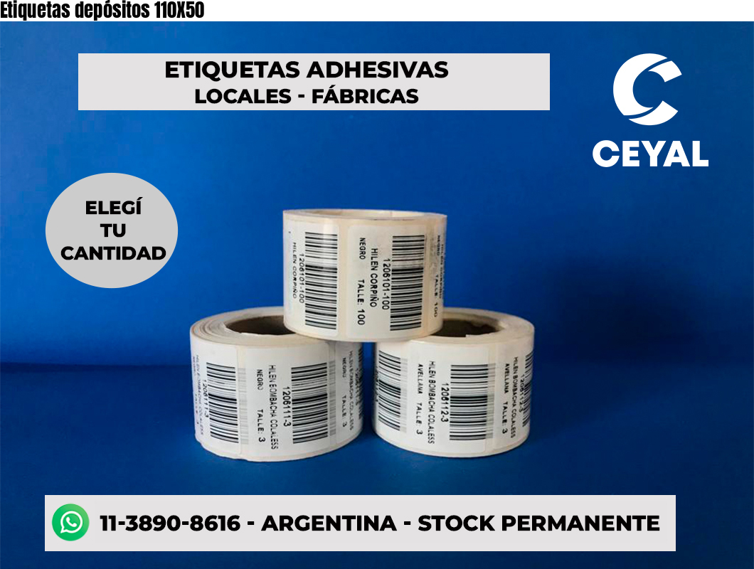 Etiquetas depósitos 110X50