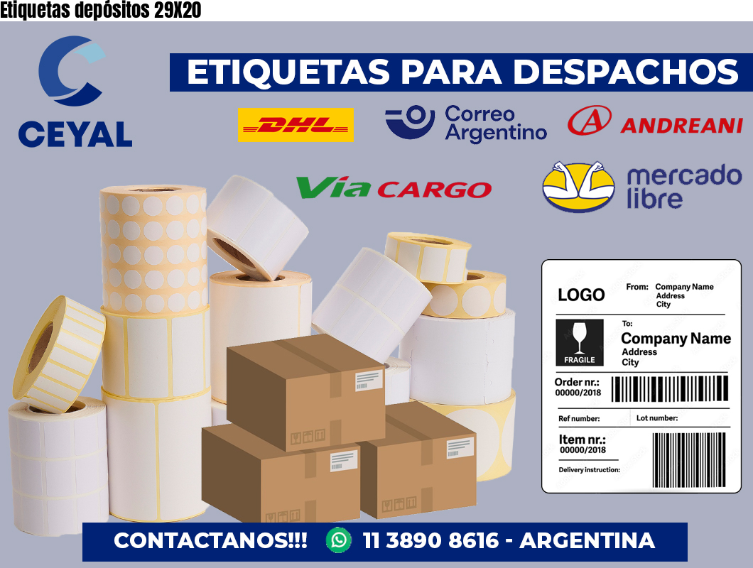 Etiquetas depósitos 29X20
