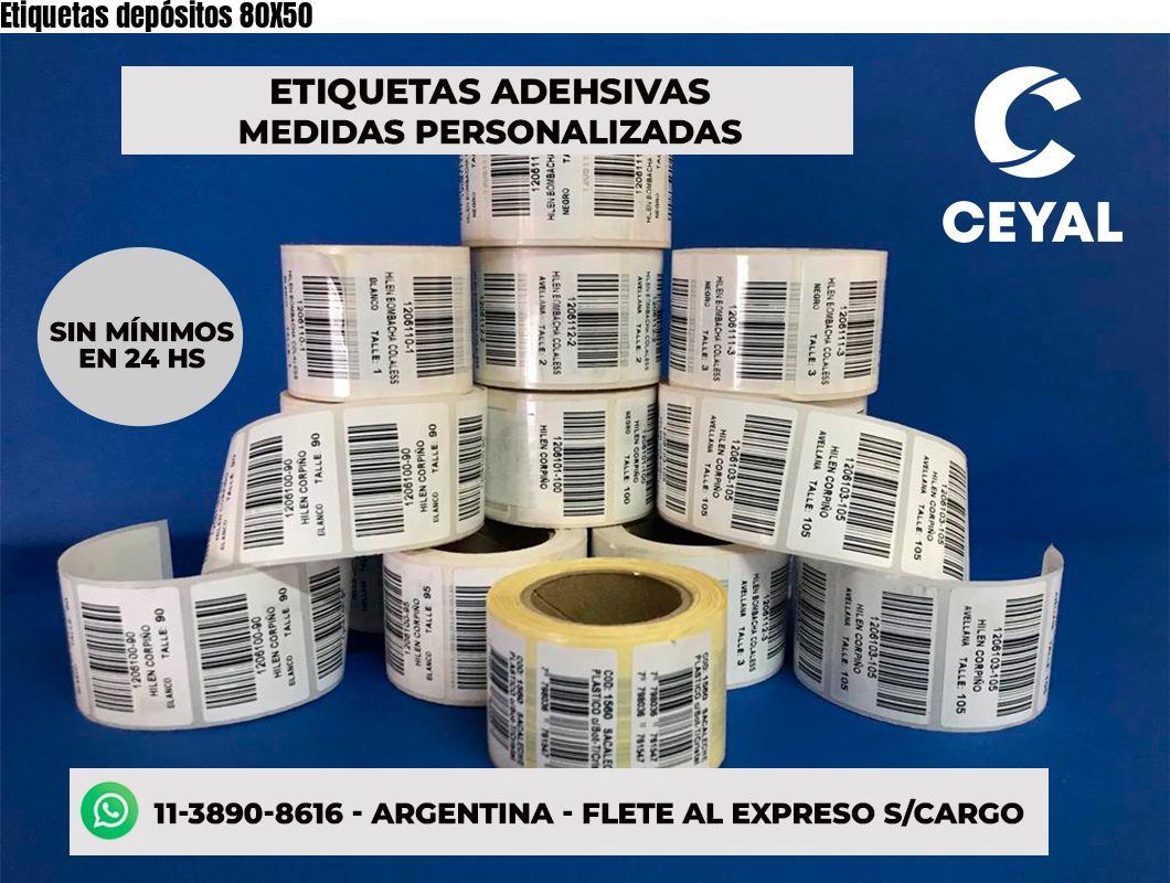 Etiquetas depósitos 80X50