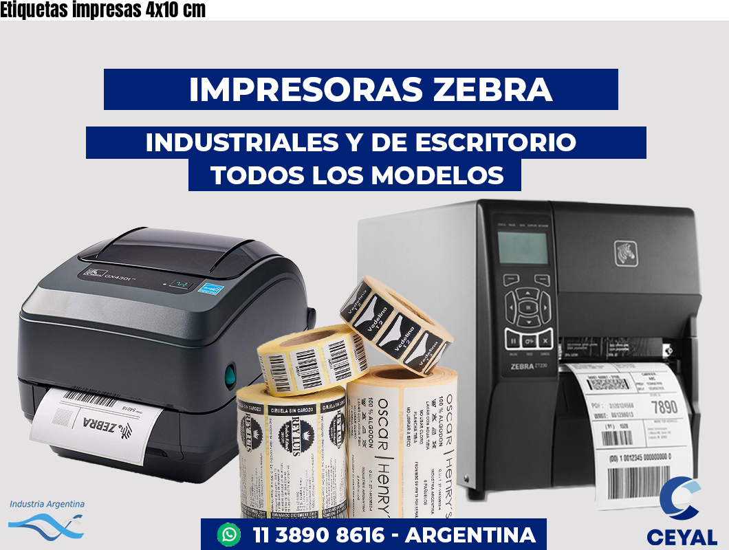 Etiquetas impresas 4x10 cm