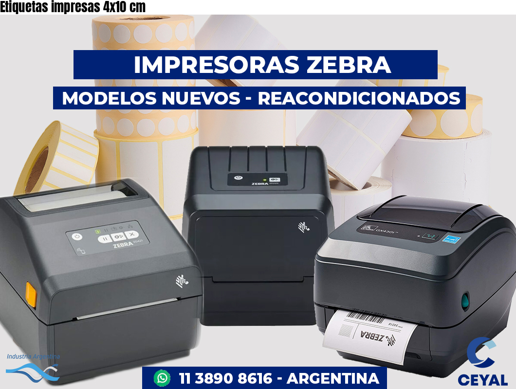 Etiquetas impresas 4x10 cm