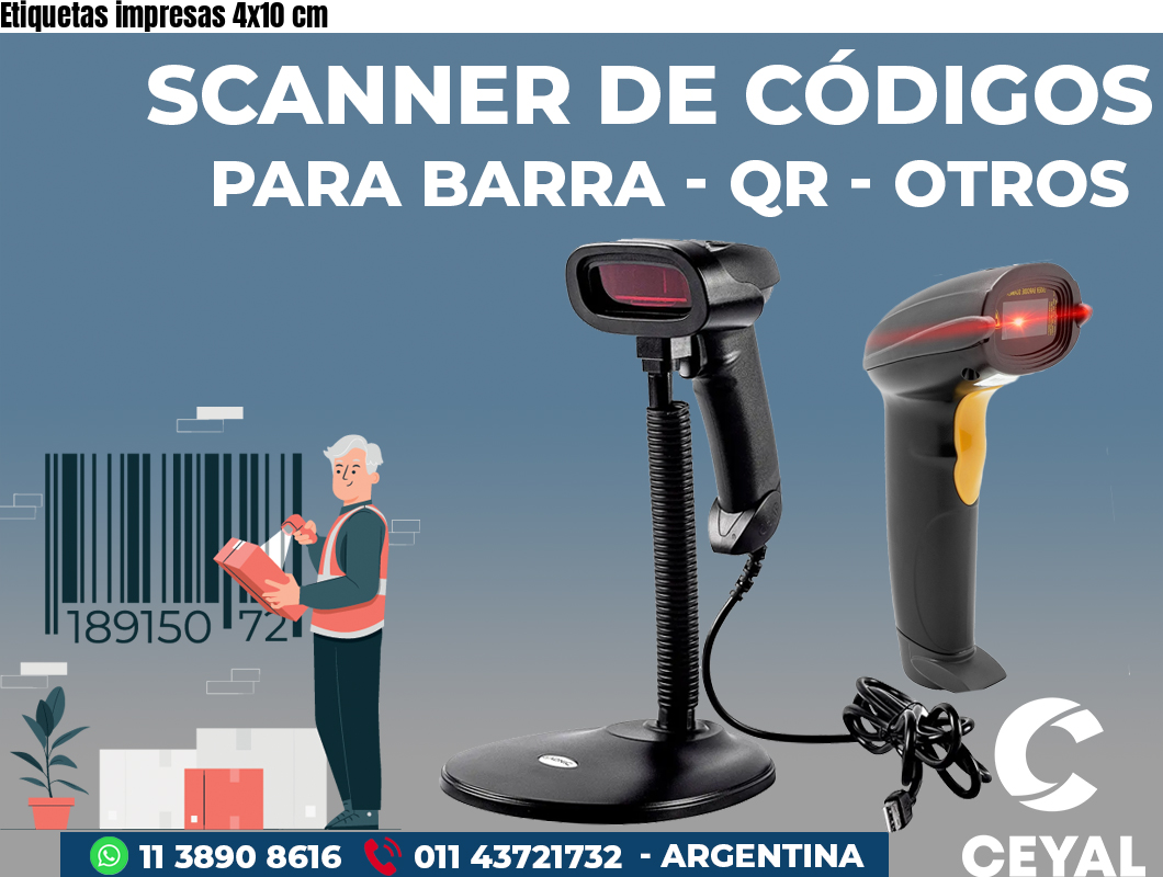 Etiquetas impresas 4x10 cm