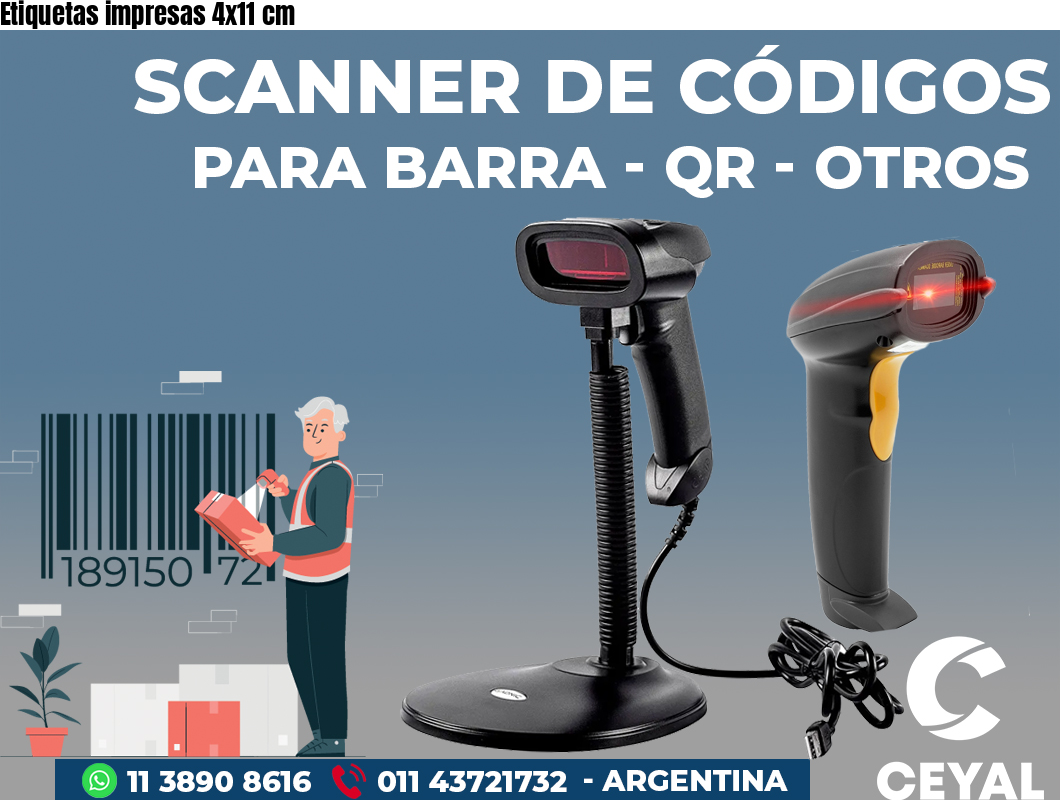 Etiquetas impresas 4x11 cm