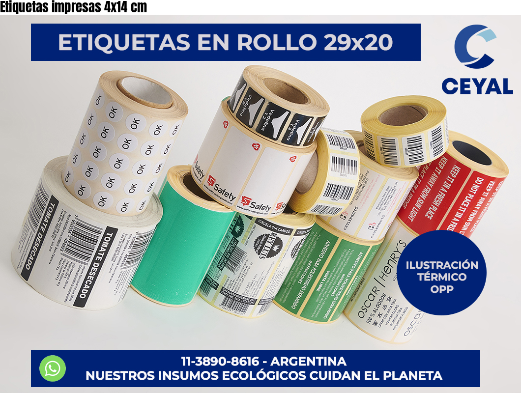 Etiquetas impresas 4×14 cm