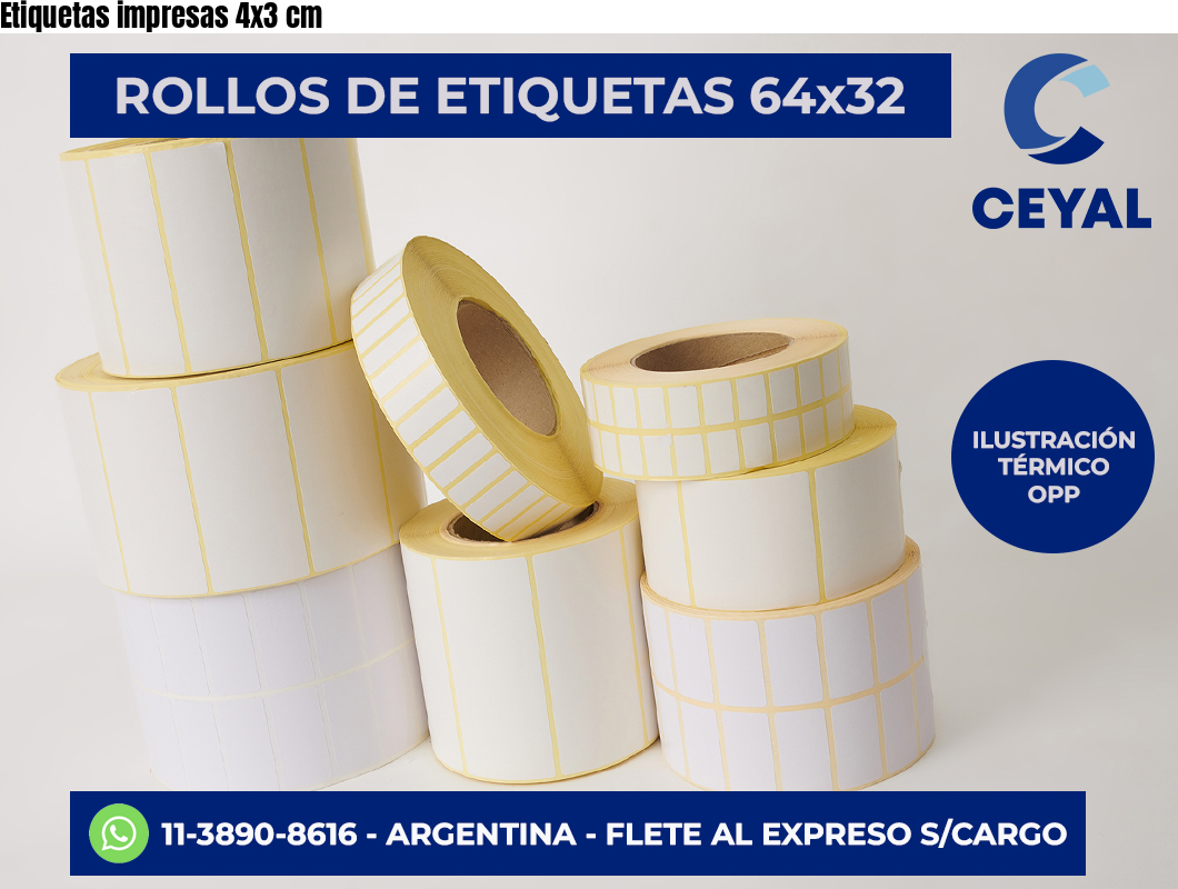 Etiquetas impresas 4×3 cm