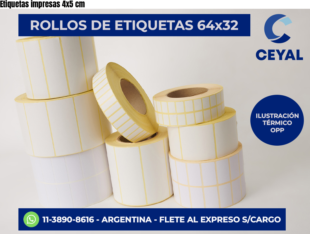 Etiquetas impresas 4×5 cm